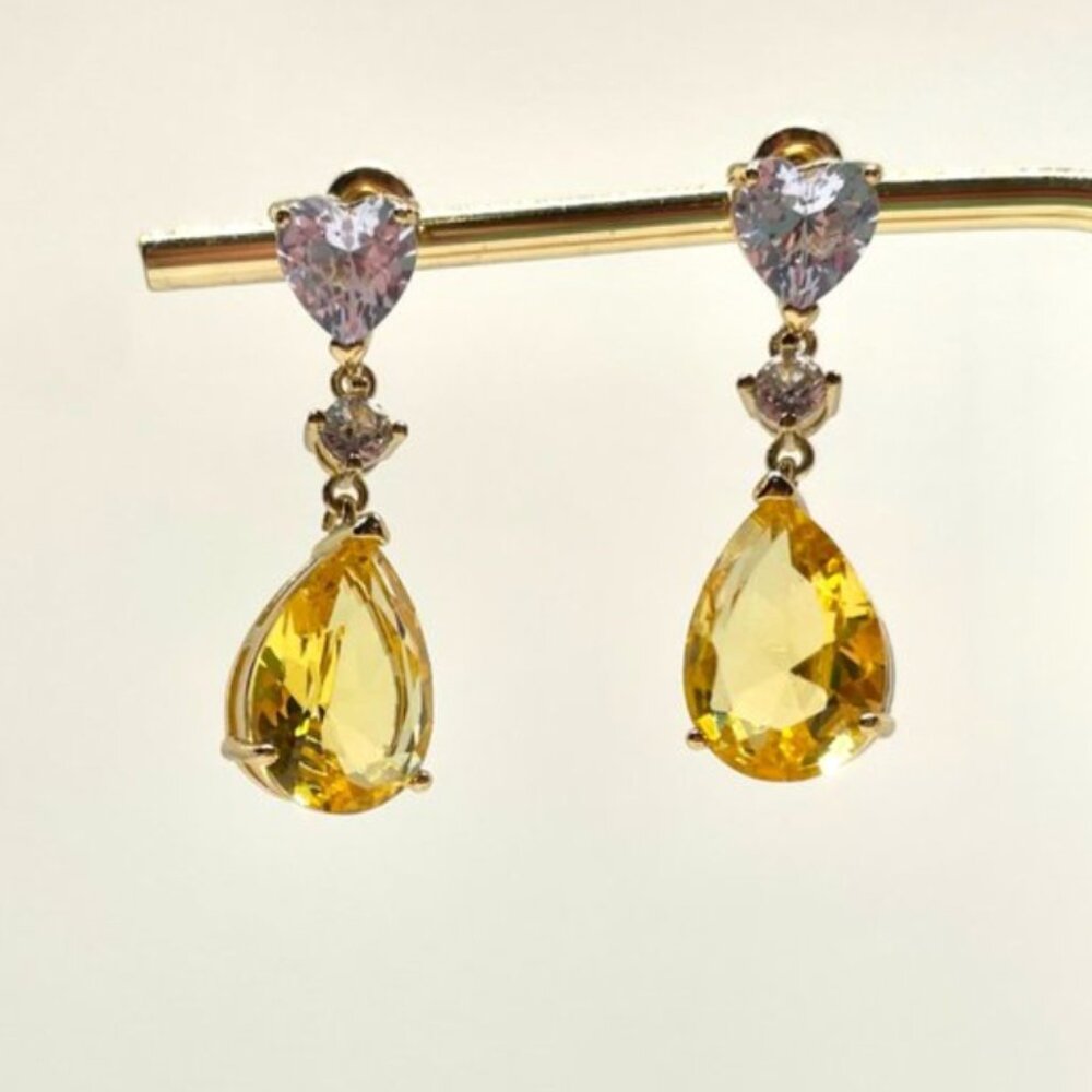 ⭐️💍FREE Rhinestone Baguette Tear Drop Rain Heart Chic Elegant Hip Glam Earrings